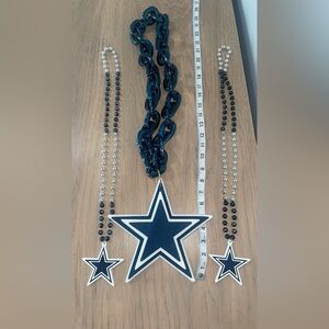 Dallas Cowboys Navy and White Star Game Bead Necklace Set of 3